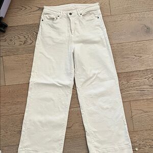 ANN MASHBURN Wide Leg Cream Jeans